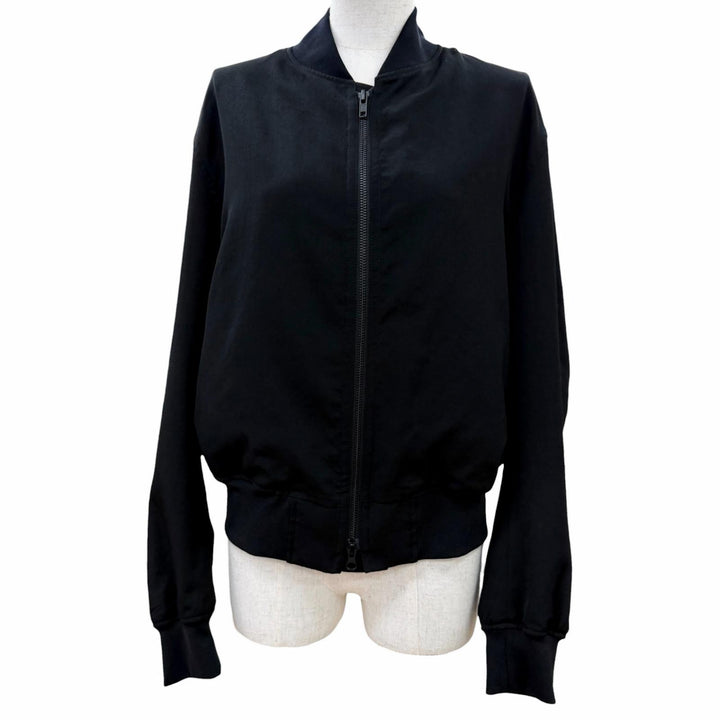 極美品☆Yohji Yamamoto ヨウジヤマモト FV-J21-100 ウール スパンコール ロゴ デザイン ボンバージャケット ブルゾン ブラック 3 正規品