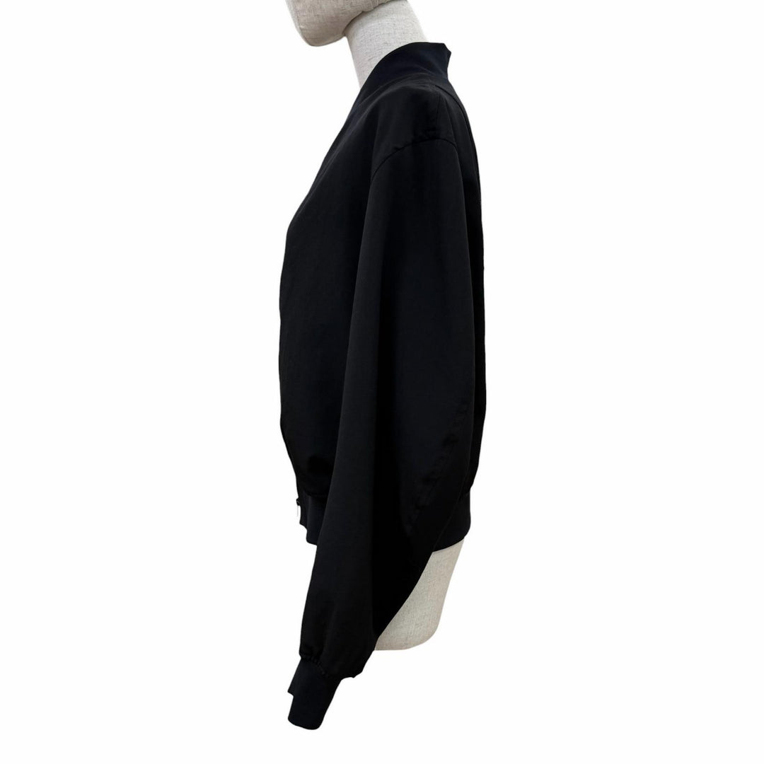 極美品☆Yohji Yamamoto ヨウジヤマモト FV-J21-100 ウール スパンコール ロゴ デザイン ボンバージャケット ブルゾン ブラック 3 正規品