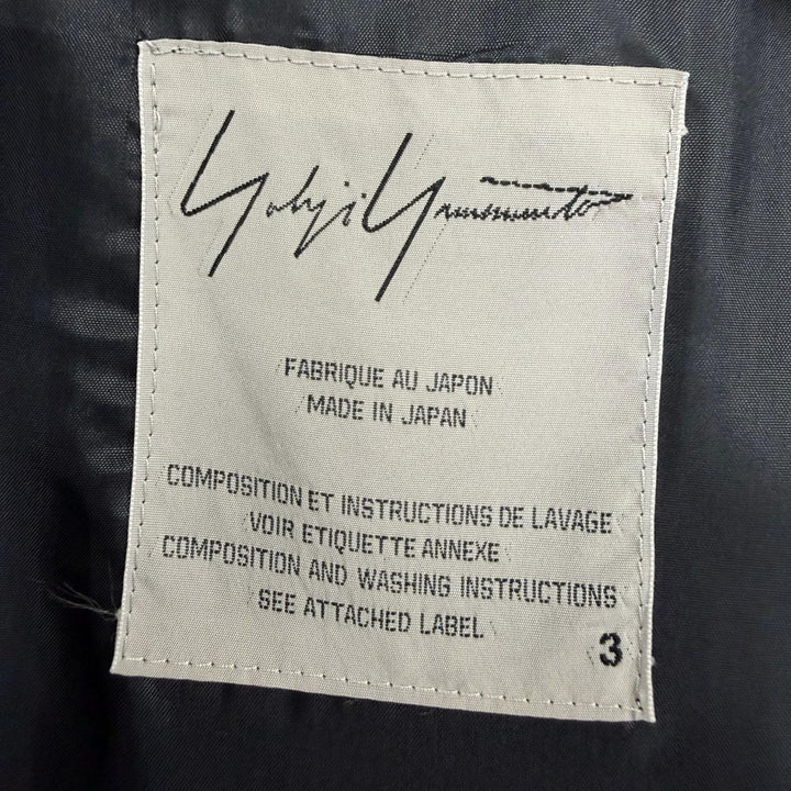 極美品☆Yohji Yamamoto ヨウジヤマモト FV-J21-100 ウール スパンコール ロゴ デザイン ボンバージャケット ブルゾン ブラック 3 正規品