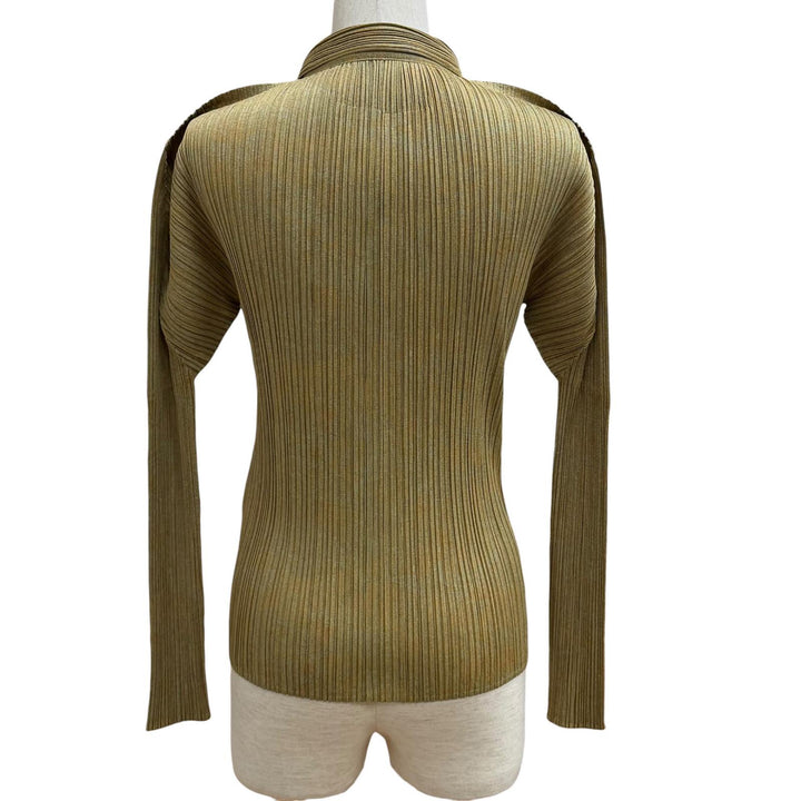 極美品★PLEATS PLEASE プリーツプリーズ イッセイミヤケ PP89-Jk724/PP84-JF743 セットアップ カーキ系 トップス：3 パンツ：2 正規品