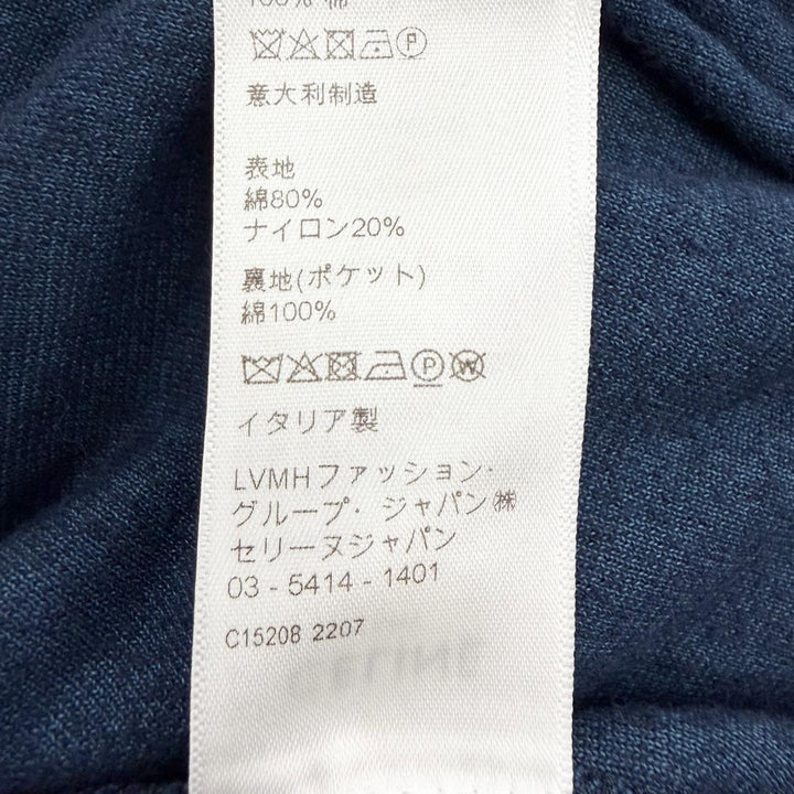 美品△CELINE セリーヌ 2Y168679I コットン トリオンフ ベルベット トラックジャケット ネイビー M イタリア製 正規品 メンズ