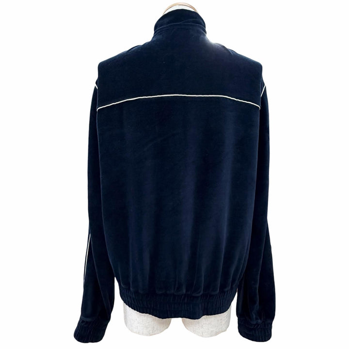 美品△CELINE セリーヌ 2Y168679I コットン トリオンフ ベルベット トラックジャケット ネイビー M イタリア製 正規品 メンズ