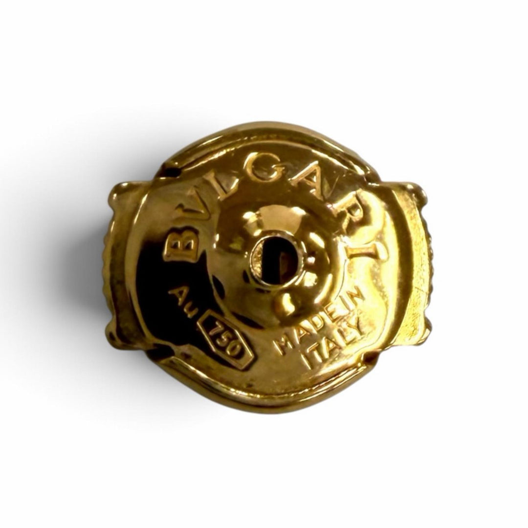 極美品★BVLGARI ブルガリ ブルガリブルガリ シェル ピアス 750(PG) ピンクゴールド ホワイト イタリア製 重量3.66g 箱・保存袋付き