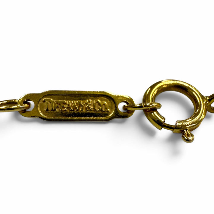 美品▼TIFFANY&amp;Co. ティファニー クルーシフォーム 750(YG) PT950 5Pダイヤモンド ネックレス イエローゴールド 重量2.2g レディース
