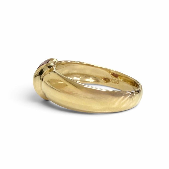極美品△TIFFANY&amp;Co. ティファニー ヴィンテージ スタッキング 3Pルビー リング 指輪 750(YG) イエローゴールド JP7号 重量3.92g 箱付き