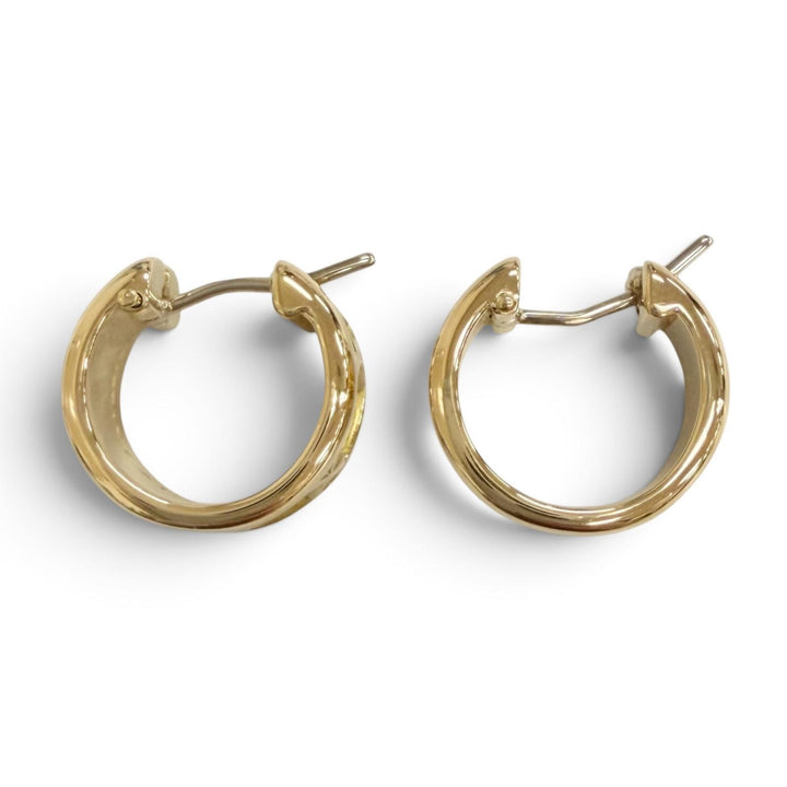 極美品△TIFFANY&amp;Co. ティファニー アトラス フープ ピアス アクセサリー 両耳用 750(YG) イエローゴールド 伊製 重量10.69g レディース