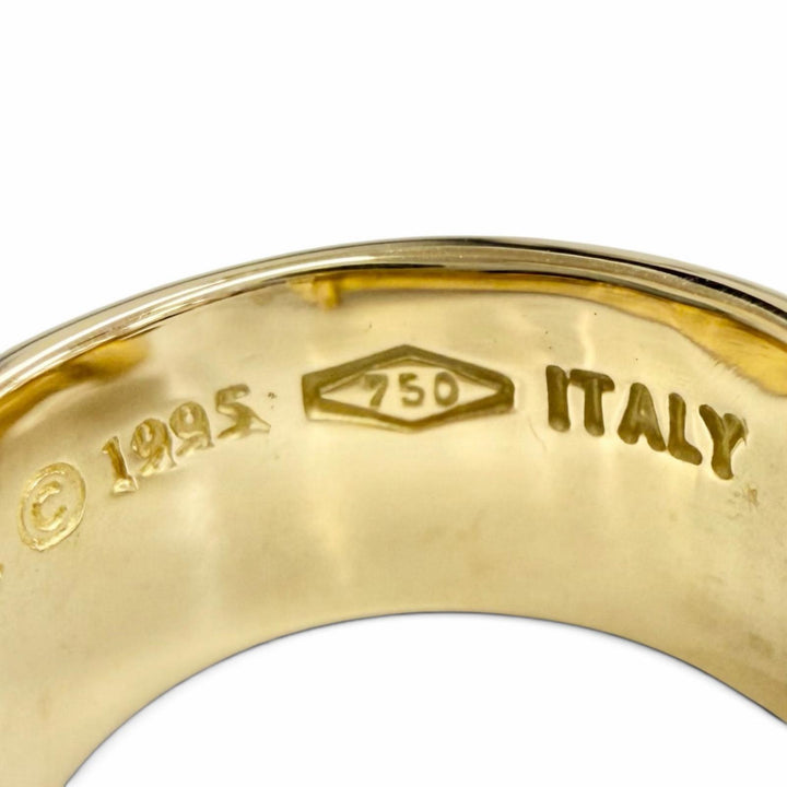 極美品△TIFFANY&amp;Co. ティファニー アトラス フープ ピアス アクセサリー 両耳用 750(YG) イエローゴールド 伊製 重量10.69g レディース