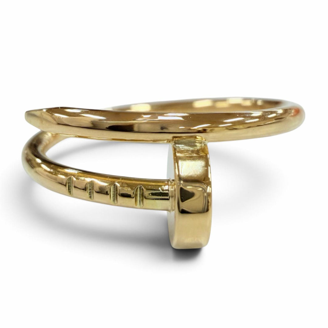 美品☆Cartier カルティエ RII234 ジュストアンクル SM リング AU750(YG) 指輪 イエローゴールド 53 JP15号相当 重量3.4g 箱付