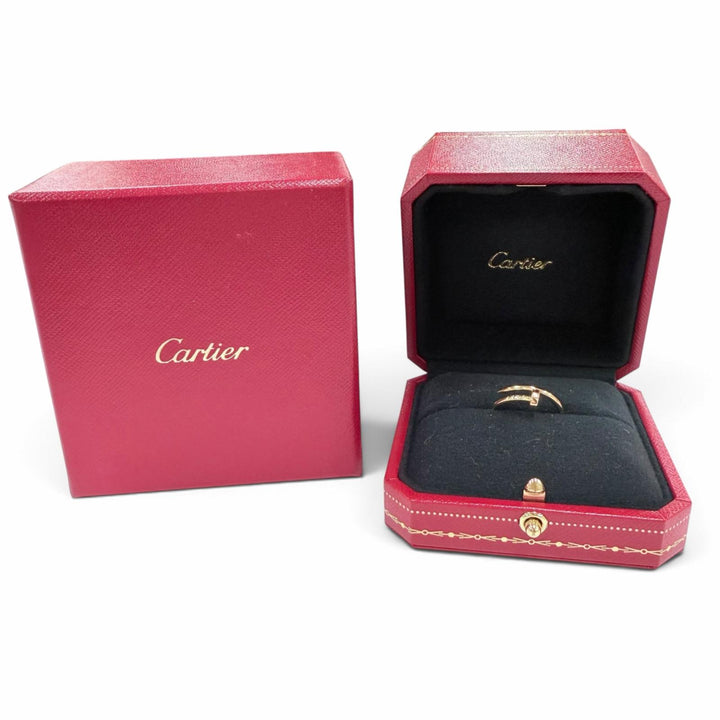 美品☆Cartier カルティエ RII234 ジュストアンクル SM リング AU750(YG) 指輪 イエローゴールド 53 JP15号相当 重量3.4g 箱付