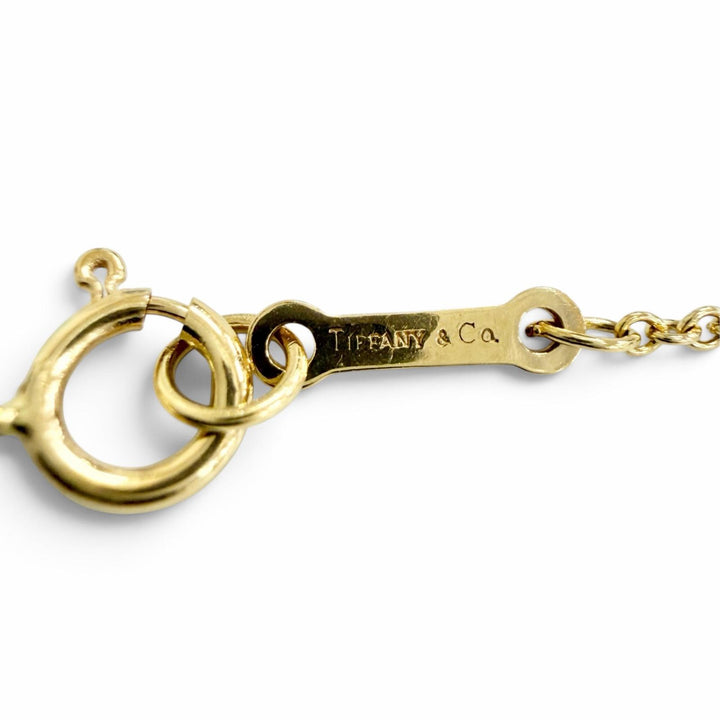 美品△TIFFANY&amp;Co. ティファニー ティアドロップ ミニ パヴェ ネックレス ダイヤモンド 750(YG) イエローゴールド 重量 2.24g レディース