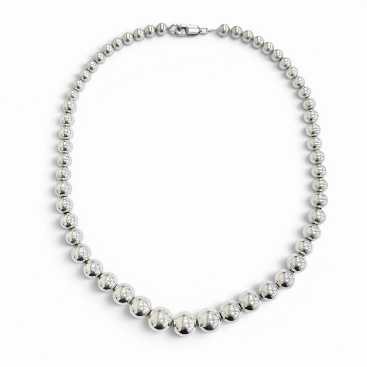 美品△TIFFANY&amp;Co. ティファニー ハードウェア グラジュエイテッド ボール ネックレス 925 アクセサリー シルバー 重量27g レディース