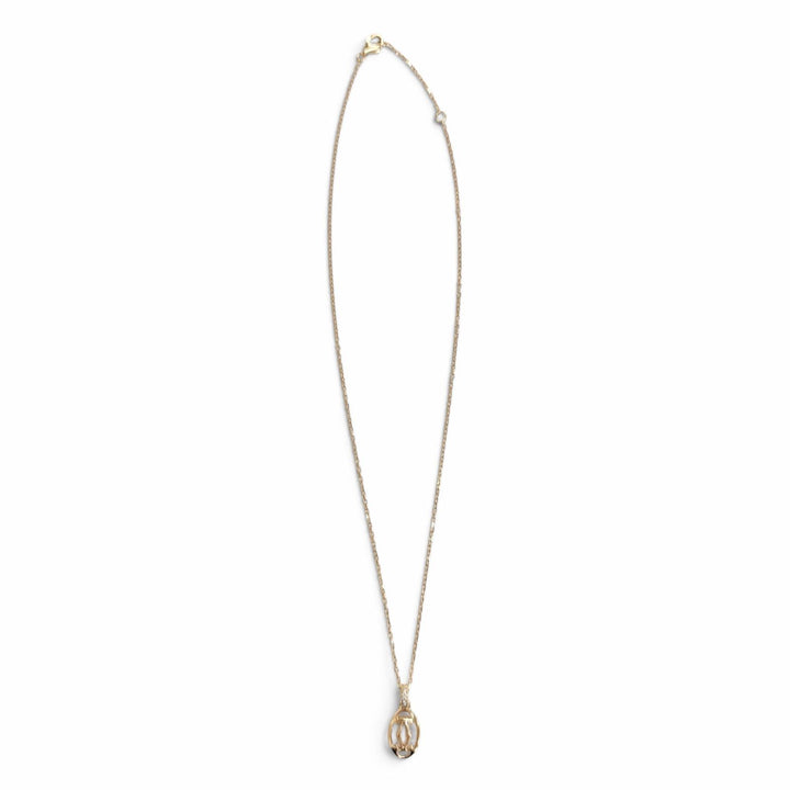 美品△Cartier カルティエ SZ7496 750 ダイヤモンド ロゴ ドゥーブルC 5Pダイヤモンド ネックレス 750(PG) ピンクゴールド 重量4.08g