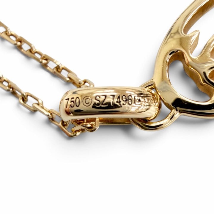 美品△Cartier カルティエ SZ7496 750 ダイヤモンド ロゴ ドゥーブルC 5Pダイヤモンド ネックレス 750(PG) ピンクゴールド 重量4.08g