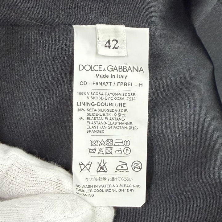 未使用品★DOLCE&amp;GABBANA ドルチェ＆ガッバーナ F6NA7T フローラルプリント ノースリーブ ワンピース ブラック 42 イタリア製 正規品