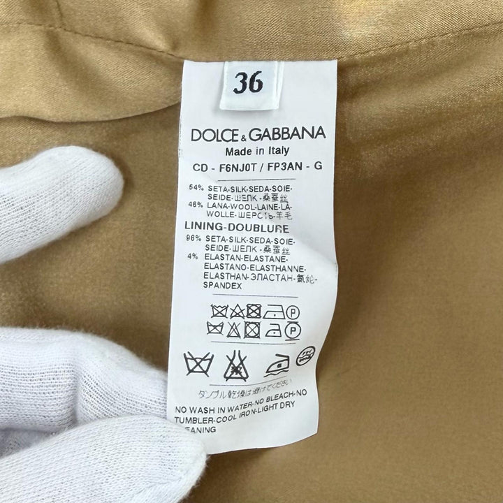 未使用品★DOLCE&amp;GABBANA ドルチェ＆ガッバーナ F6NJ0T シルク ウール混 フローラルプリント 七分袖 ワンピース ボルドー 36 正規品