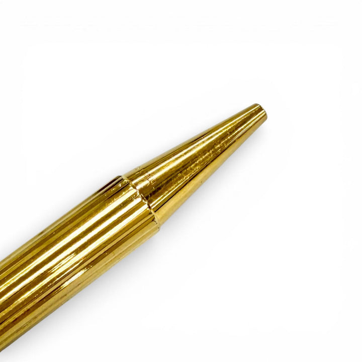 美品△Cartier カルティエ トリニティ ストライプ柄 ツイスト式 ボールペン ゴールド フランス製 メンズ レディース オススメ◎