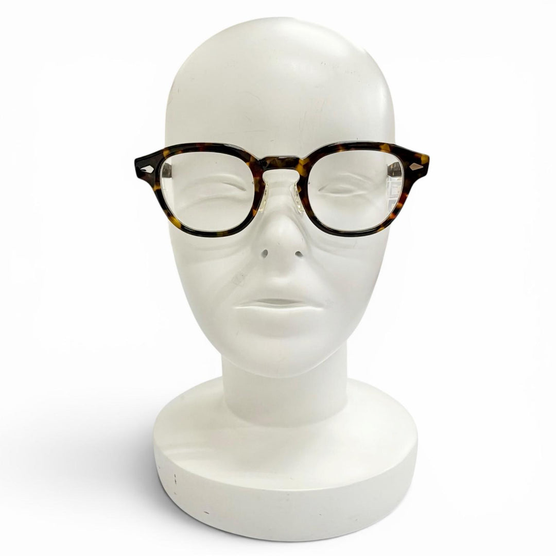 極美品△MOSCOT モスコット LEMTOSH レムトッシュ ウェリントン ベッコウ柄 メガネ 眼鏡 アイウェア ハバナ ブラウン 46□24-145 度入り