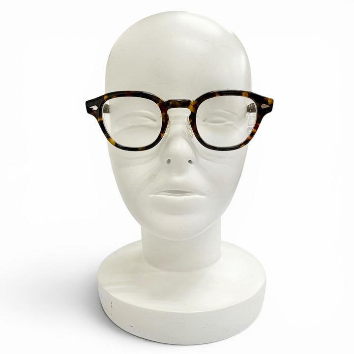 極美品△MOSCOT モスコット LEMTOSH レムトッシュ ウェリントン ベッコウ柄 メガネ 眼鏡 アイウェア ハバナ ブラウン 46□24-145 度入り