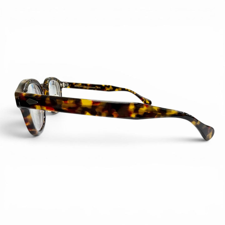 極美品△MOSCOT モスコット LEMTOSH レムトッシュ ウェリントン ベッコウ柄 メガネ 眼鏡 アイウェア ハバナ ブラウン 46□24-145 度入り