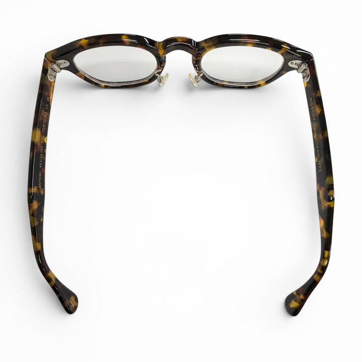 極美品△MOSCOT モスコット LEMTOSH レムトッシュ ウェリントン ベッコウ柄 メガネ 眼鏡 アイウェア ハバナ ブラウン 46□24-145 度入り