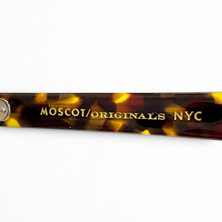 極美品△MOSCOT モスコット LEMTOSH レムトッシュ ウェリントン ベッコウ柄 メガネ 眼鏡 アイウェア ハバナ ブラウン 46□24-145 度入り