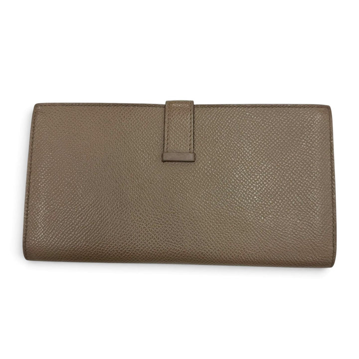 良品▼HERMES エルメス ベアンスフレ ヴォーエプソン レザー トープ ゴールド金具 ロングウォレット 長財布 D刻印 フランス製 メンズ