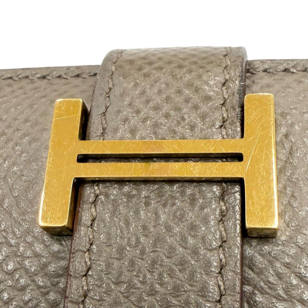 良品▼HERMES エルメス ベアンスフレ ヴォーエプソン レザー トープ ゴールド金具 ロングウォレット 長財布 D刻印 フランス製 メンズ