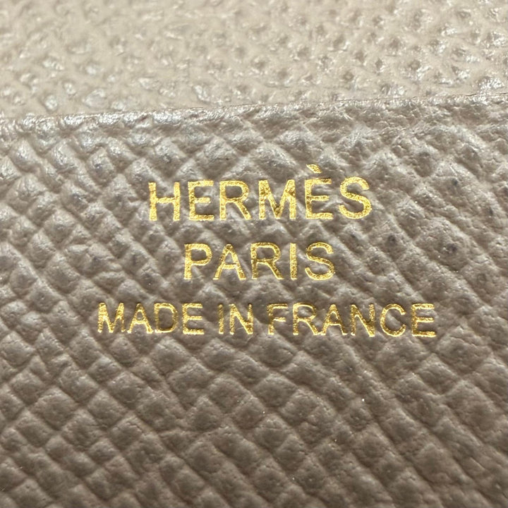 良品▼HERMES エルメス ベアンスフレ ヴォーエプソン レザー トープ ゴールド金具 ロングウォレット 長財布 D刻印 フランス製 メンズ