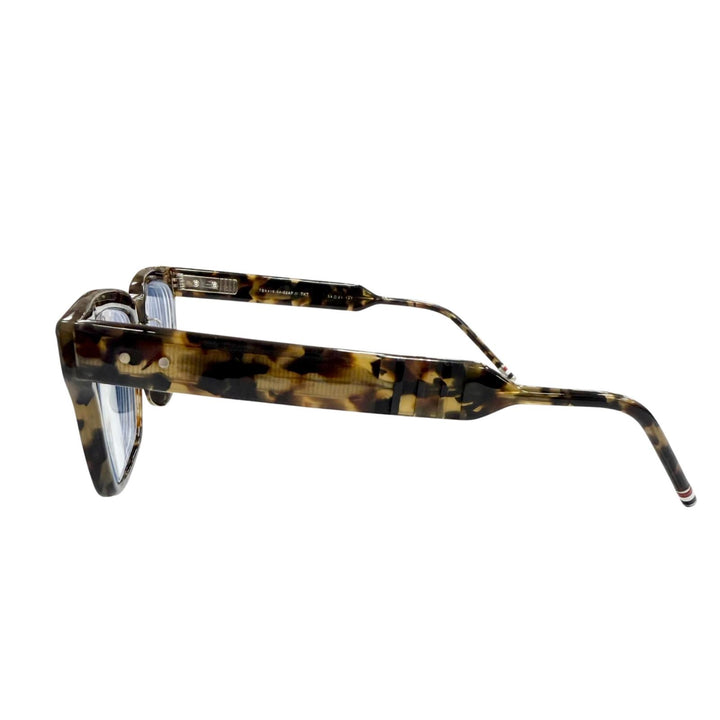 美品▼THOM BROWNE トムブラウン TBX418 マーブル ウェリントン メガネ 眼鏡 アイウェア クリアブラウン 54□21-147 度入 日本製 メンズ