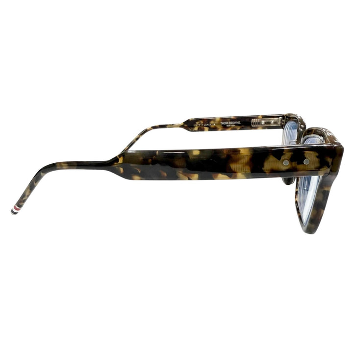 美品▼THOM BROWNE トムブラウン TBX418 マーブル ウェリントン メガネ 眼鏡 アイウェア クリアブラウン 54□21-147 度入 日本製 メンズ