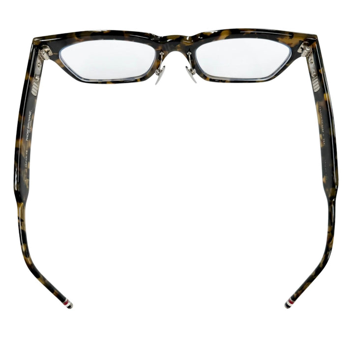 美品▼THOM BROWNE トムブラウン TBX418 マーブル ウェリントン メガネ 眼鏡 アイウェア クリアブラウン 54□21-147 度入 日本製 メンズ