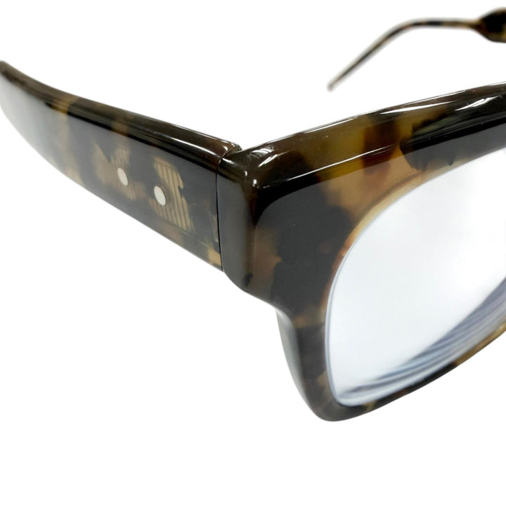美品▼THOM BROWNE トムブラウン TBX418 マーブル ウェリントン メガネ 眼鏡 アイウェア クリアブラウン 54□21-147 度入 日本製 メンズ