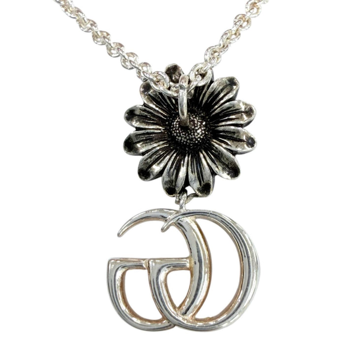 美品☆GUCCI グッチ ダブルG ネックレス AG925 マザーオブパール アクセサリー シルバー イタリア製 重量7.0g レディース 箱・保存袋付き