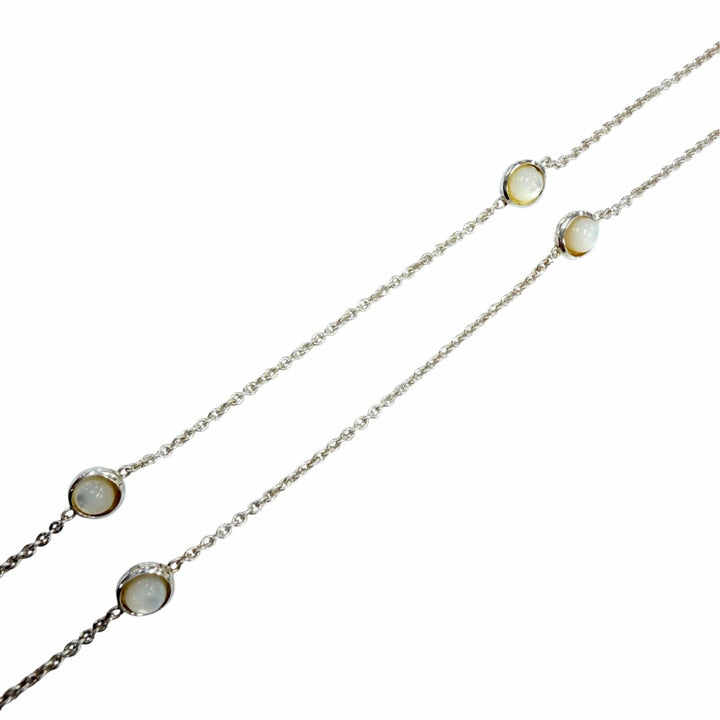美品☆GUCCI グッチ ダブルG ネックレス AG925 マザーオブパール アクセサリー シルバー イタリア製 重量7.0g レディース 箱・保存袋付き