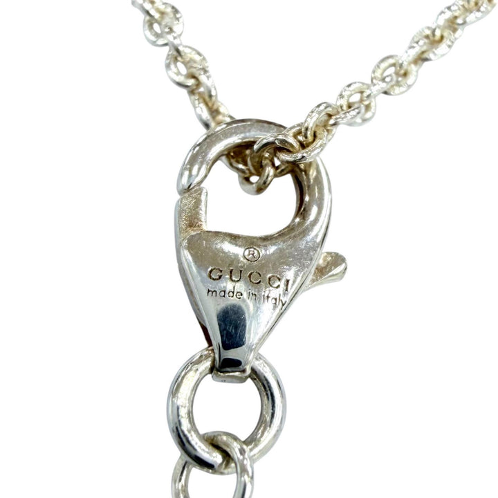 美品☆GUCCI グッチ ダブルG ネックレス AG925 マザーオブパール アクセサリー シルバー イタリア製 重量7.0g レディース 箱・保存袋付き
