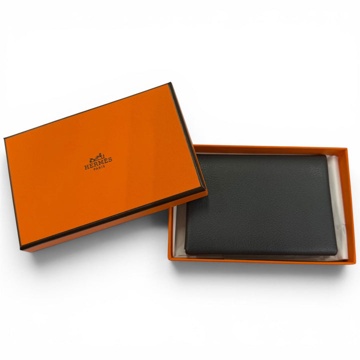 美品☆HERMES エルメス カルヴィ デュオ エバーカラー グリミスティ シルバー金具 セリエ金具 コインケース W刻印 フランス製 箱付き