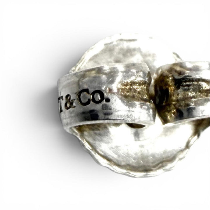 美品★TIFFANY&amp;Co. ティファニー エルサペレッティ カボション バイ ザ ヤード ピアス AG925 ターコイズ ブルー 重量1.7g 箱・袋付