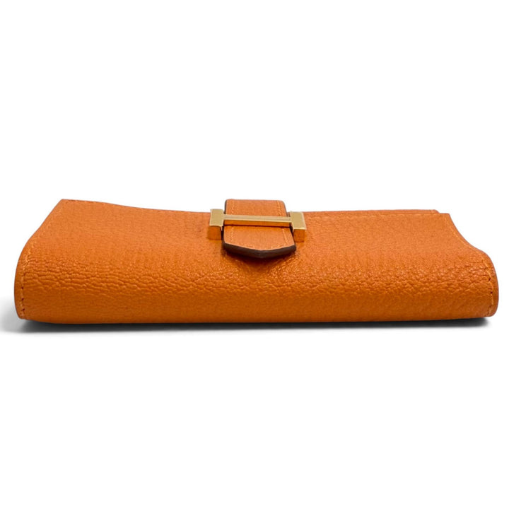 未使用品★HERMES エルメス ベアン オレンジ シェーブルミゾル ゴールド金具 H金具付き 4連 キーケース オレンジ W刻印 フランス製 箱付