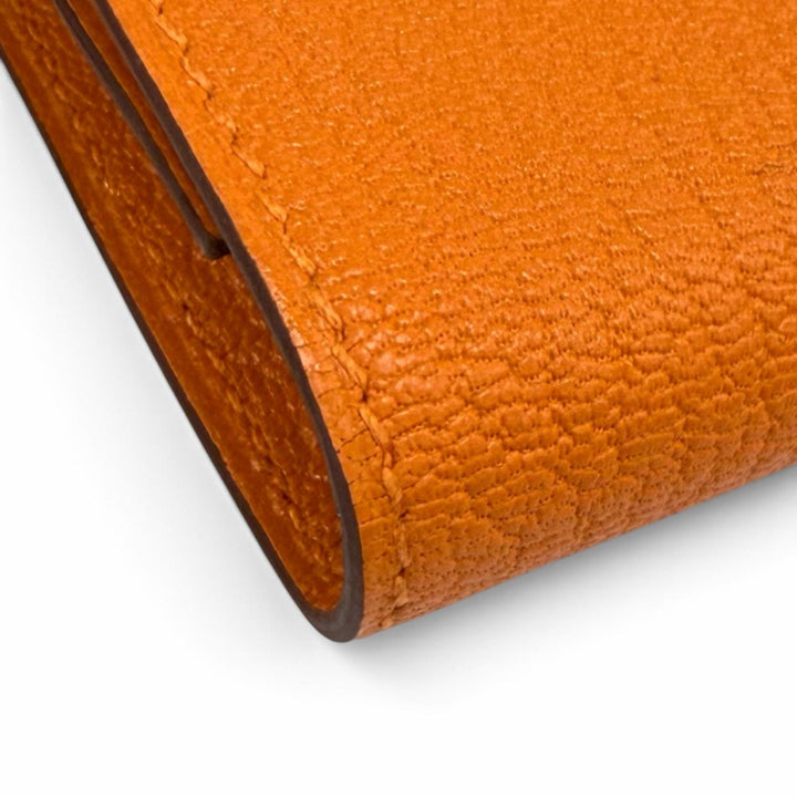 未使用品★HERMES エルメス ベアン オレンジ シェーブルミゾル ゴールド金具 H金具付き 4連 キーケース オレンジ W刻印 フランス製 箱付