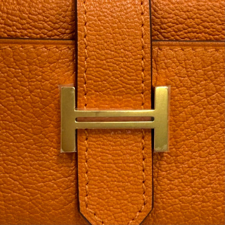 未使用品★HERMES エルメス ベアン オレンジ シェーブルミゾル ゴールド金具 H金具付き 4連 キーケース オレンジ W刻印 フランス製 箱付