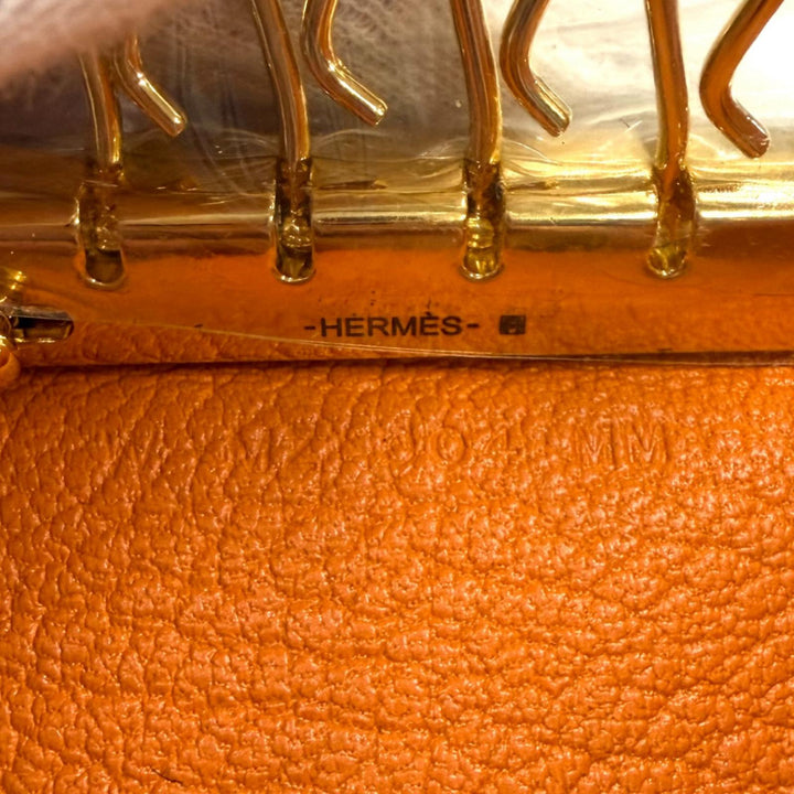 未使用品★HERMES エルメス ベアン オレンジ シェーブルミゾル ゴールド金具 H金具付き 4連 キーケース オレンジ W刻印 フランス製 箱付