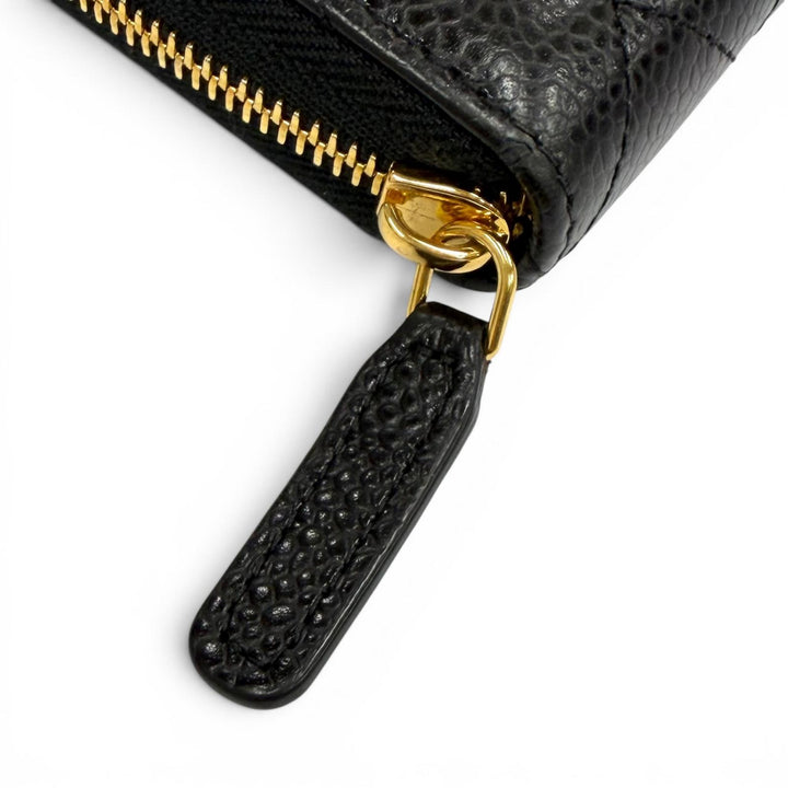 良品★CHANEL シャネル AP0242 マトラッセ キャビアスキン タイムレス クラシック ロング ジップウォレット 長財布 黒 ゴールド金具 箱付