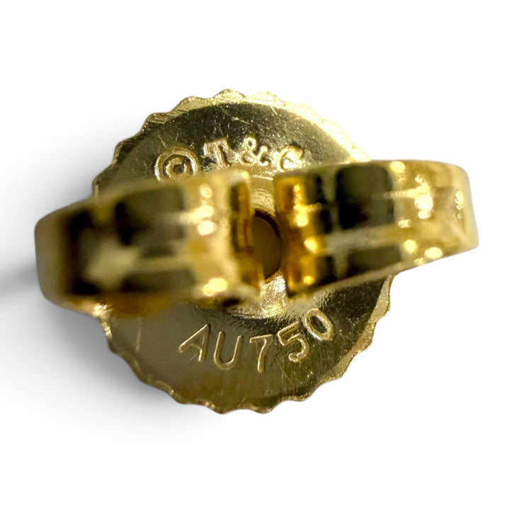 極美品□TIFFANY&amp;Co. ティファニー AU750 1Pダイヤモンド 1837 サークル ピアス イエローゴールド イタリア製 重量2.64g レディース
