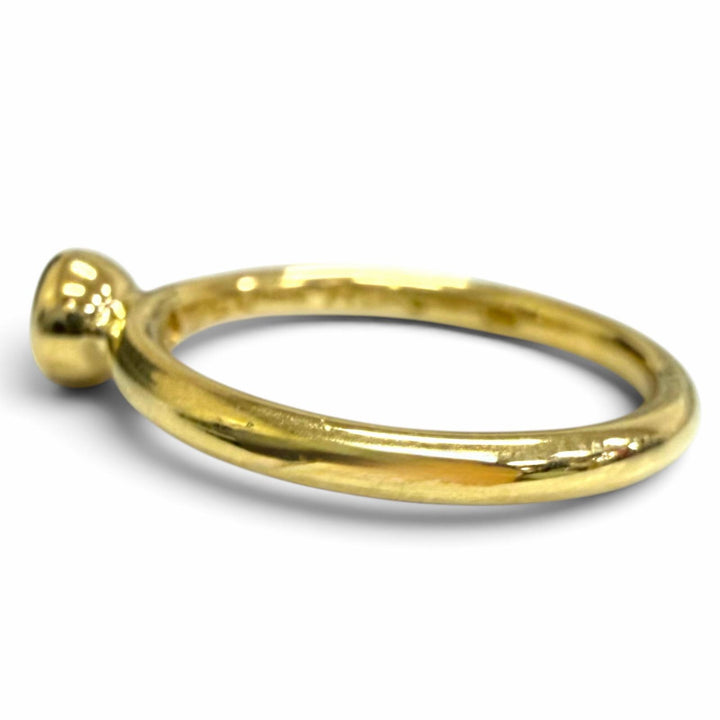 極美品□TIFFANY&amp;Co. ティファニー ヴィンテージ ビゼット 750 1Pエメラルド リング 指輪 イエローゴールド グリーン JP8号 重量2.74g
