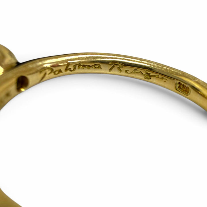 極美品□TIFFANY&amp;Co. ティファニー ヴィンテージ ビゼット 750 1Pエメラルド リング 指輪 イエローゴールド グリーン JP8号 重量2.74g