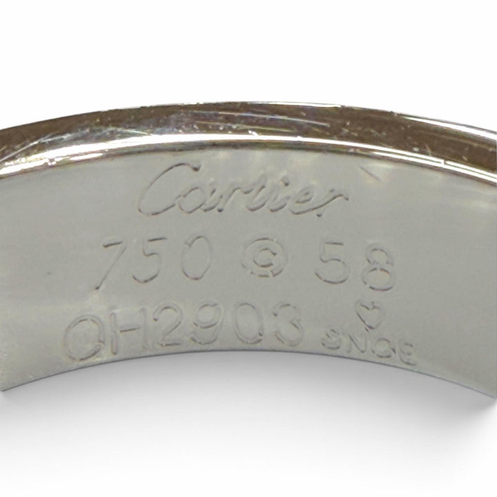 良品▼Cartier カルティエ OH2903 ラブ 750(WG) 1Pブラックサファイア リング 指輪 シルバー 58 JP18号相当 重量11.14g メンズ