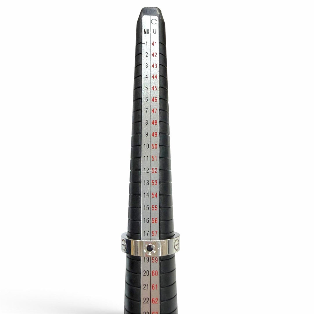 良品▼Cartier カルティエ OH2903 ラブ 750(WG) 1Pブラックサファイア リング 指輪 シルバー 58 JP18号相当 重量11.14g メンズ