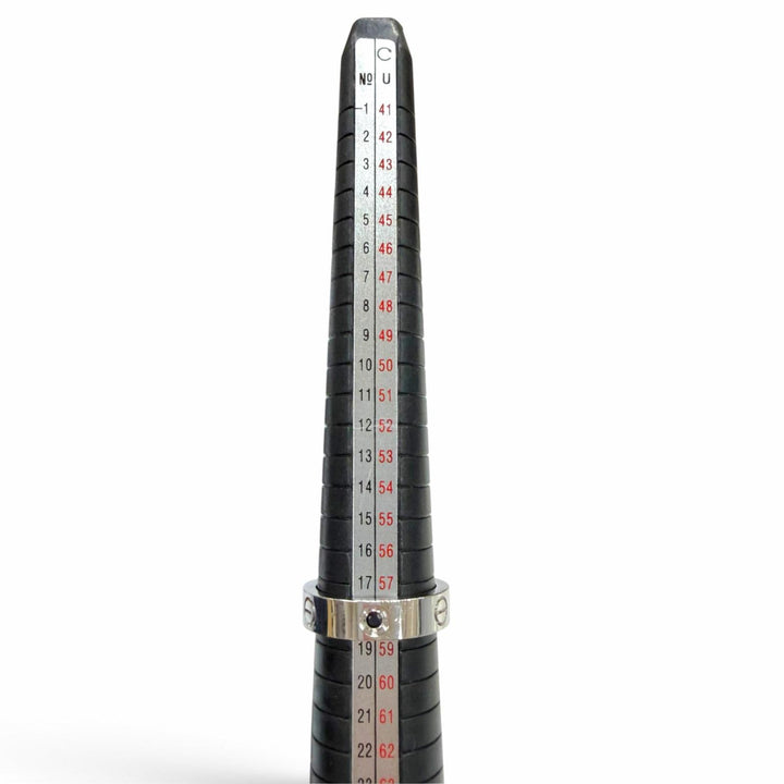 良品▼Cartier カルティエ OH2903 ラブ 750(WG) 1Pブラックサファイア リング 指輪 シルバー 58 JP18号相当 重量11.14g メンズ