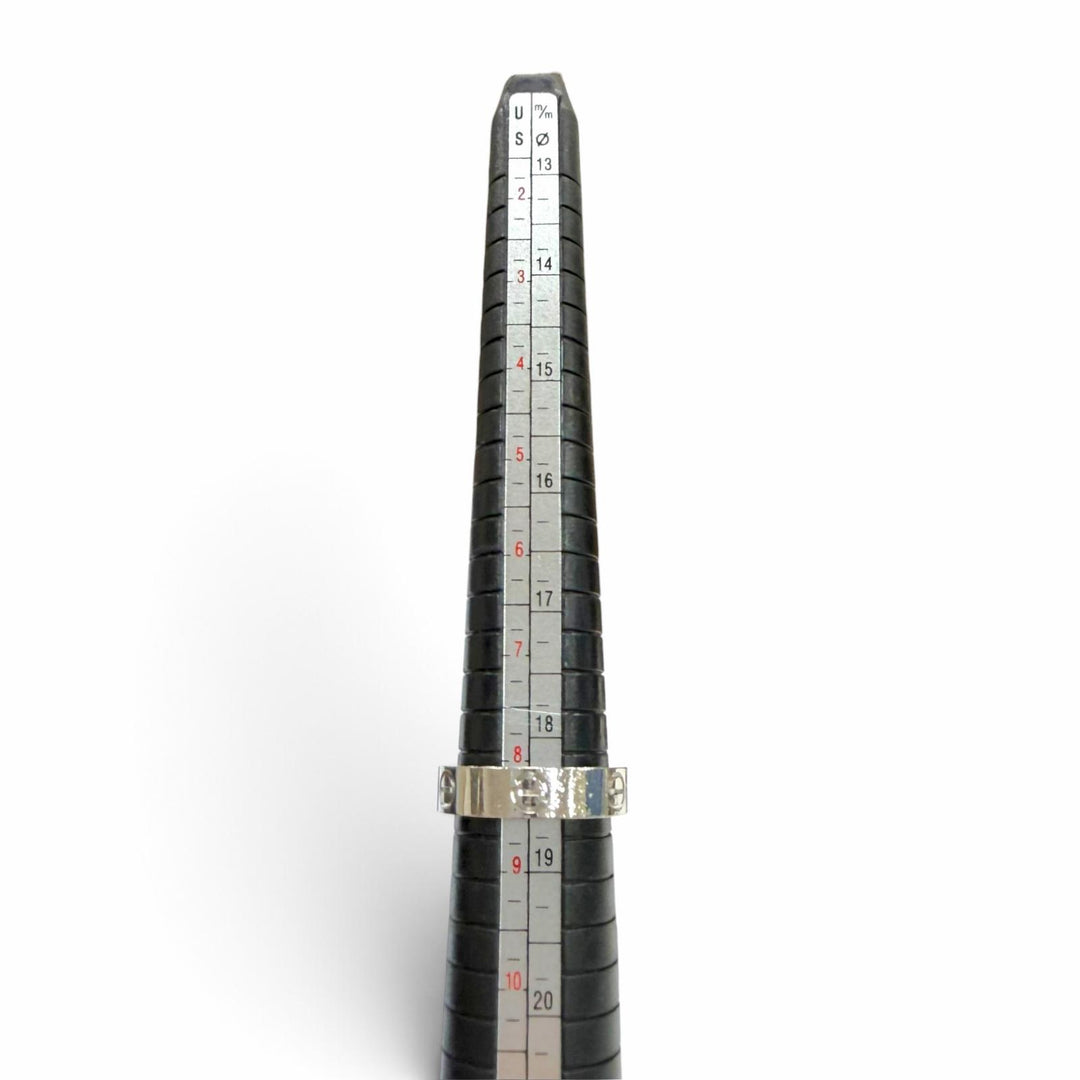 良品▼Cartier カルティエ OH2903 ラブ 750(WG) 1Pブラックサファイア リング 指輪 シルバー 58 JP18号相当 重量11.14g メンズ