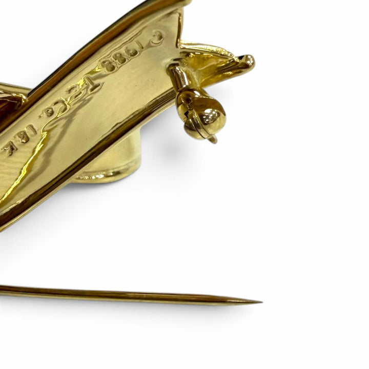 極美品□TIFFANY&amp;Co. ティファニー ヴィンテージ 18K リボン ブローチ バッジ アクセサリー イエローゴールド 重量11.5g レディース